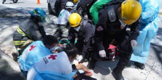 Cruz Roja Salvadoreña realizó simulacro de rescate vial