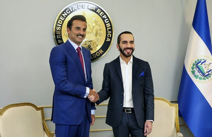 EL SALVADOR-QATAR-DIPLOMACY-BUKELE-AL-THANI