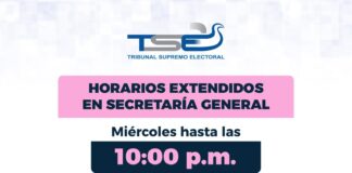 TSE amplia horario para recibir solicitudes de inscripción