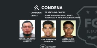 Condenan hasta 75 años de cárcel a pandilleros que operaban en Usulután