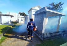 Realizan jornada de fumigación en cementerios