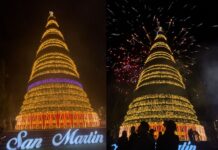 Medio millón de luces iluminan el árbol navideño de San Martín en el Salvador del Mundo