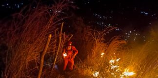 Bomberos controlan incendio en terreno con maleza seca en Ciudad Delgado