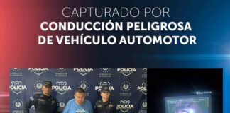 Detienen a conductor ebrio que circulaba en sentido contrario y chocó contra un puente en San Miguel