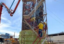 Obras Públicas continúa la construcción del Aerocable con el colado de la pila número 14