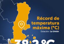 La Unión registra la temperatura más alta de su historia y rompe récord vigente desde 1983