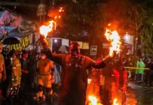 Autoridades mantienen dispositivo de seguridad durante las tradicionales Bolas de Fuego en Nejapa